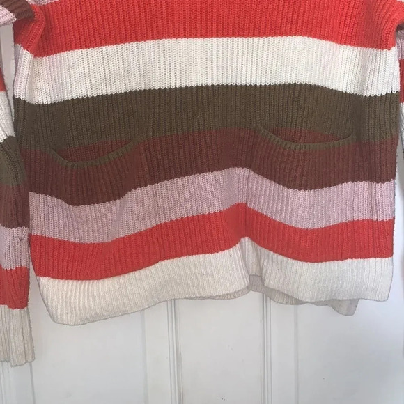 Madewell Striped Sweater Cream Brown Orange Size XS - Picture 4 of 5